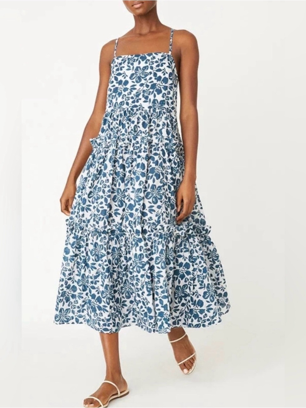 Cara Cara Harbour Island Dress in Wood Block Indigo Blue size S